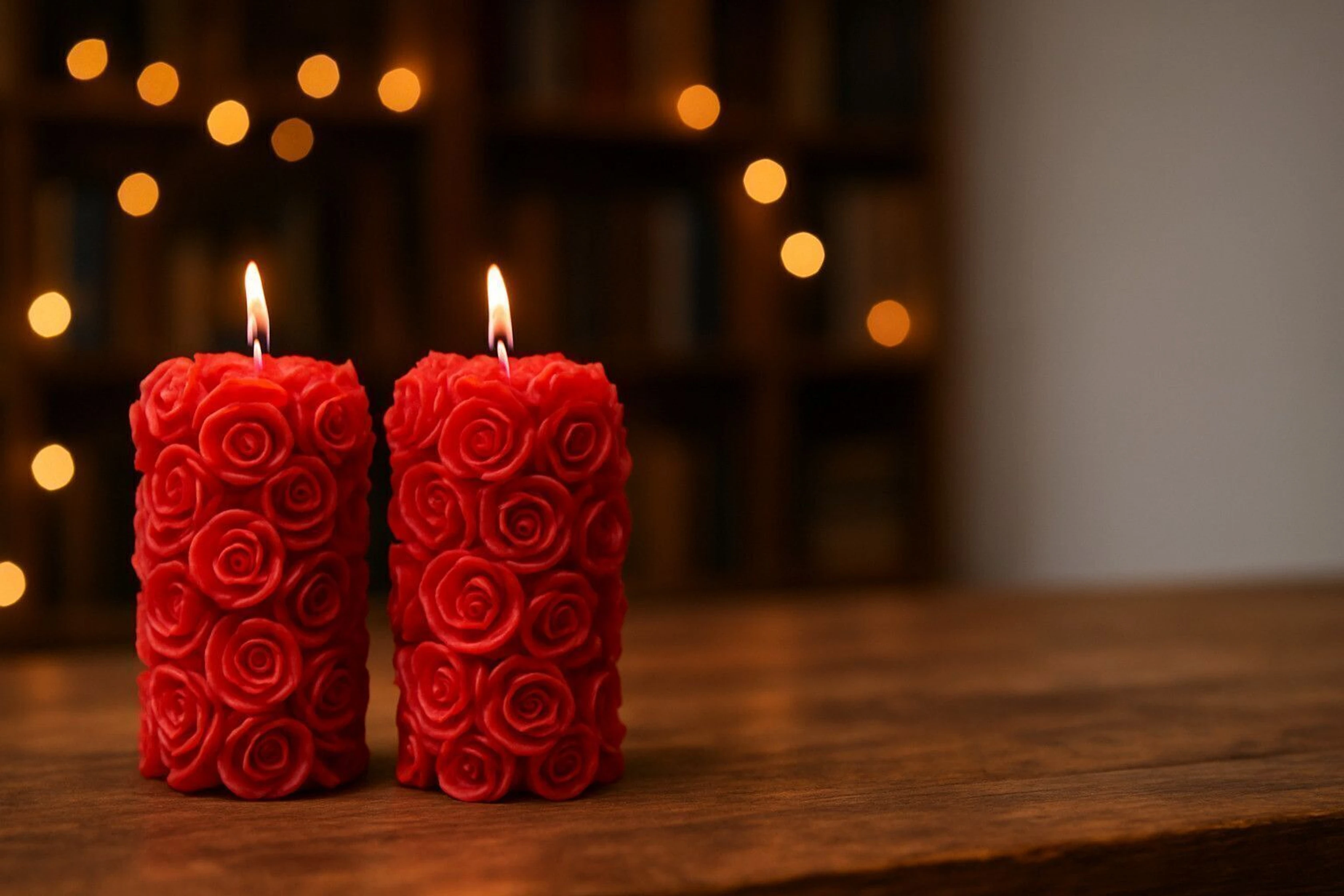 Red Rose Scented soy wax candles Candle ( Pack - 2  )